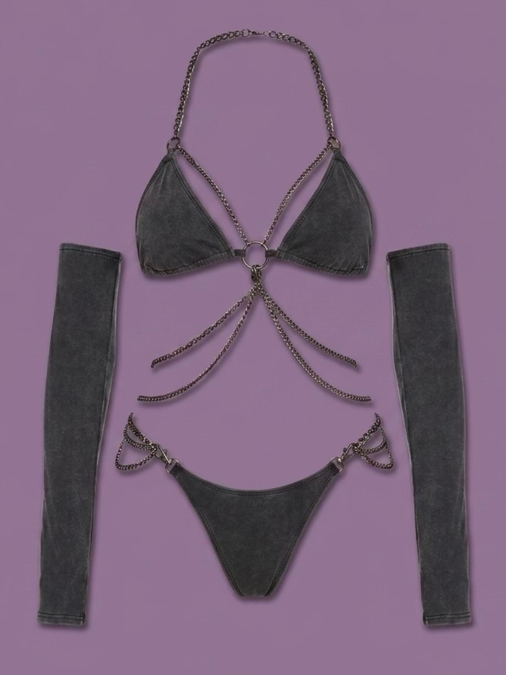 Darker Wavs x Dolls Kill - Ambient Strappy Chain Lingerie Set